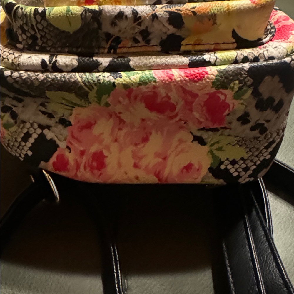 Betsey Johnson Floral Dog Mini Black and Pink Backpack, EUC - Picture 5 of 6